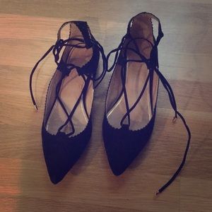 Top Shop ankle tie black flats